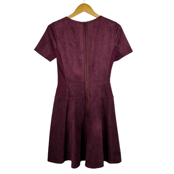 BCBGMaxazria Darra Faux Suede Dress in Bordeaux 6 - Picture 9 of 9